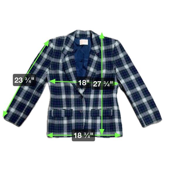 MSRP $329 Vintage Pendleton 100% Virgin Wool Plaid Blazer Size 10 | QUICK SHIP - Picture 7 of 9